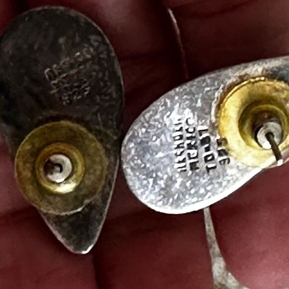 Vintage HECHO EN MEXICO Sterling Silver Onyx pendant and earrings - Picture 3 of 3